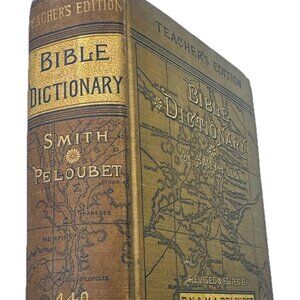 Antique Bible Dictionary (1900) Decorative BINDING Biblical Geography Maps